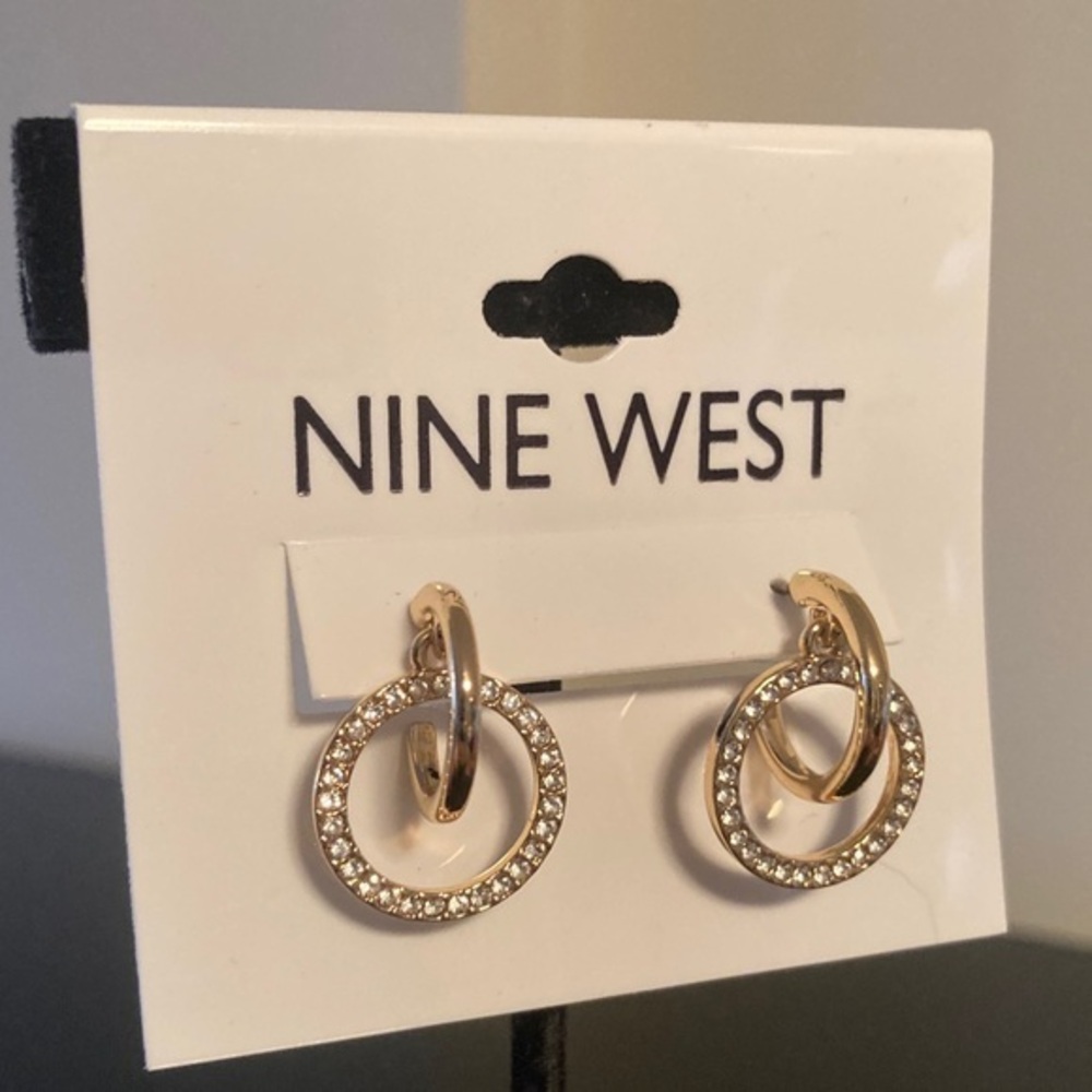 Nine West Gold and Silver Crystal Earrings